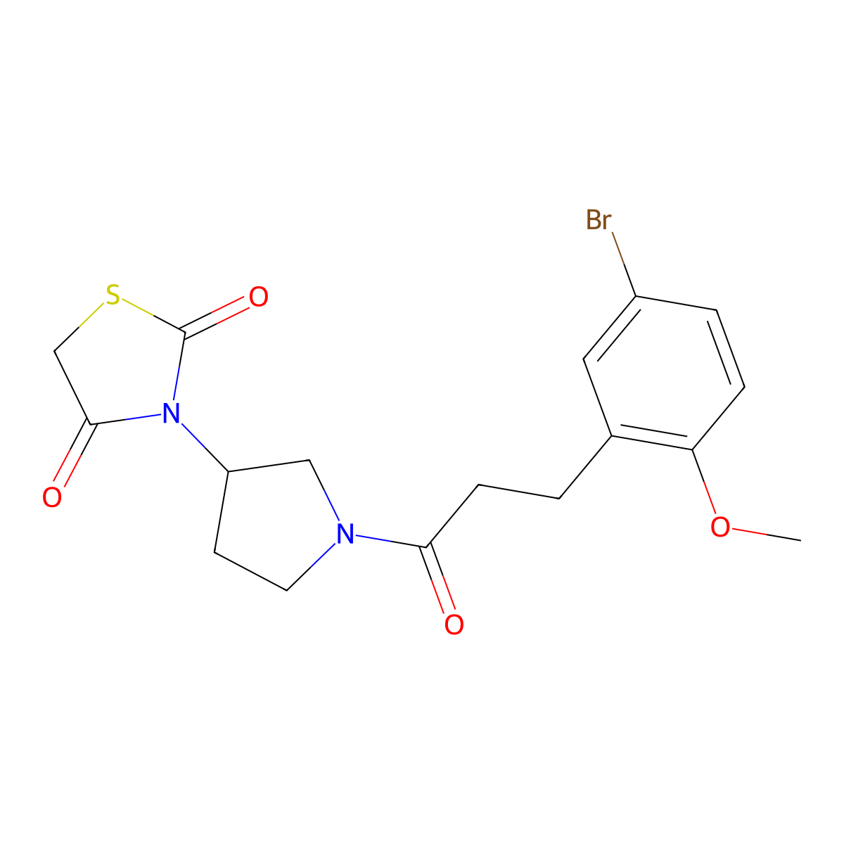 3-(1-(3-(5-Bromo-2-methoxyphenyl)propanoyl)pyrrolidin-3-yl)thiazolidine-2,4-dione molecular structure, CAS 1795449-04-5