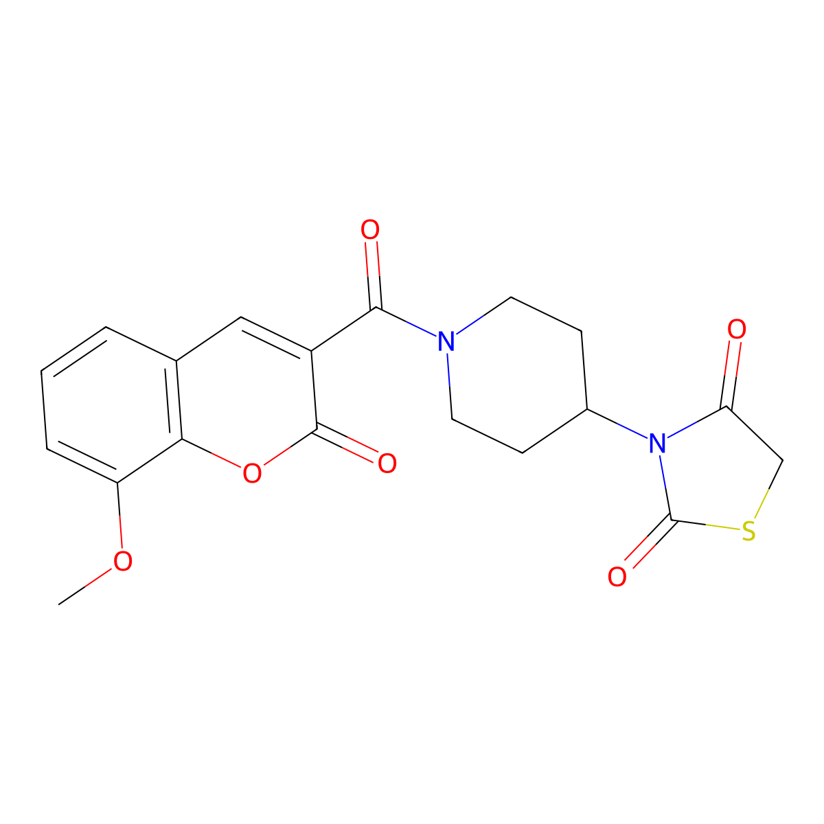 3-(1-(8-methoxy-2-oxo-2H-chromene-3-carbonyl)piperidin-4-yl)thiazolidine-2,4-dione molecular structure, CAS 1795449-76-1