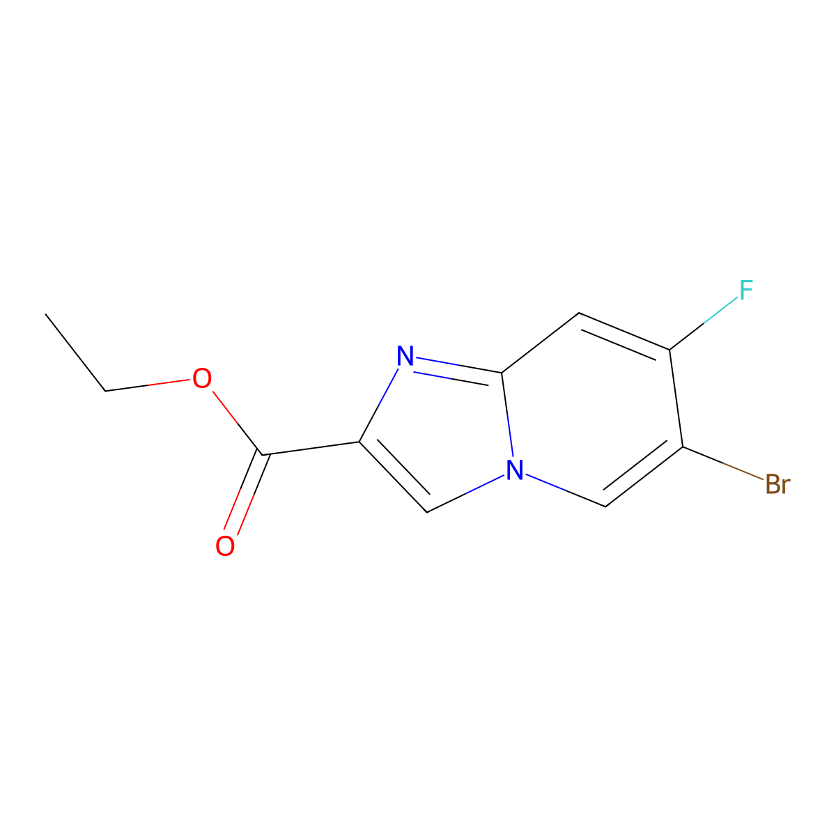 Ethyl 6-bromo-7-fluoroimidazo[1,2-a]pyridine-2-carboxylate molecular structure, CAS 1795450-49-5