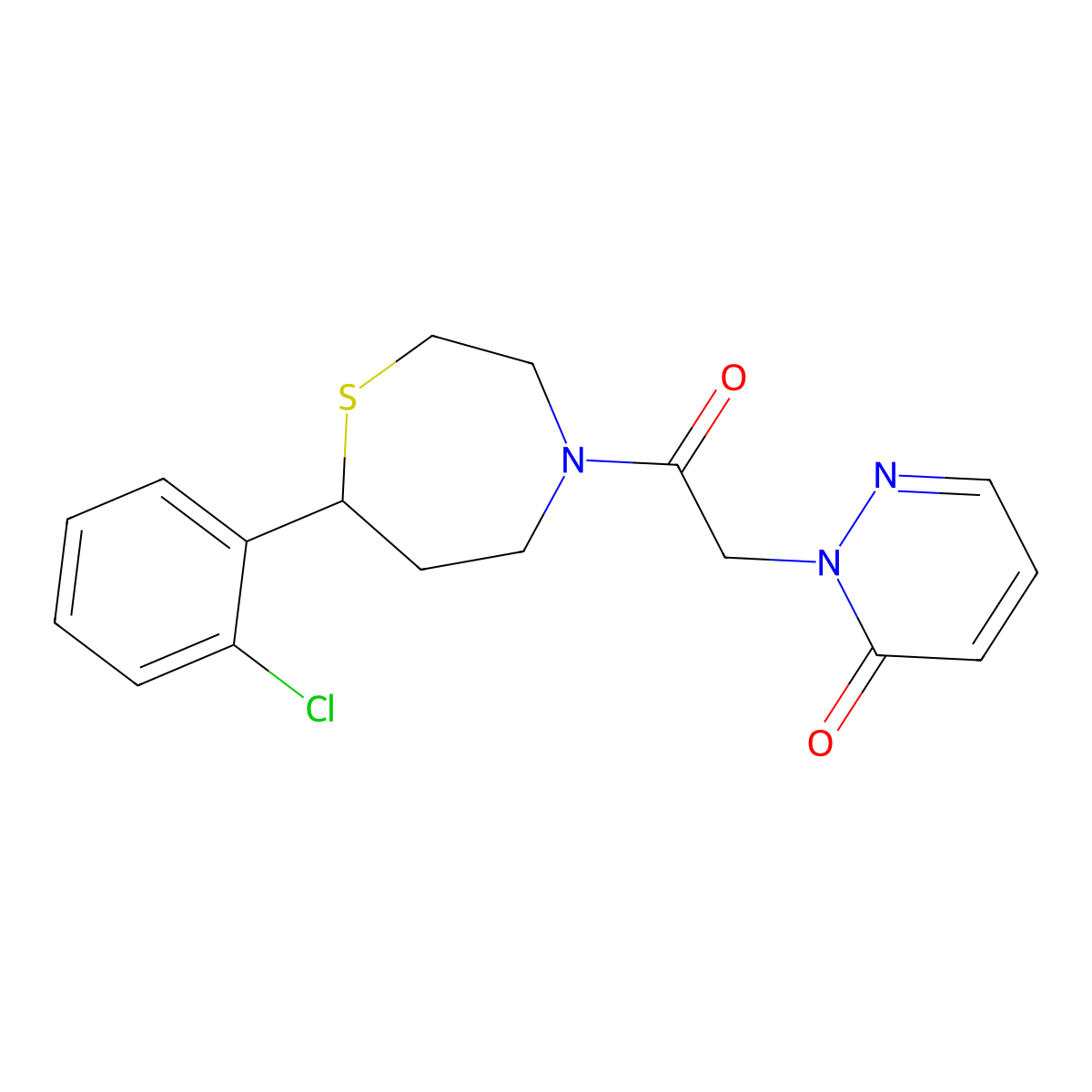 2-(2-(7-(2-chlorophenyl)-1,4-thiazepan-4-yl)-2-oxoethyl)pyridazin-3(2H)-one molecular structure, CAS 1795450-53-1