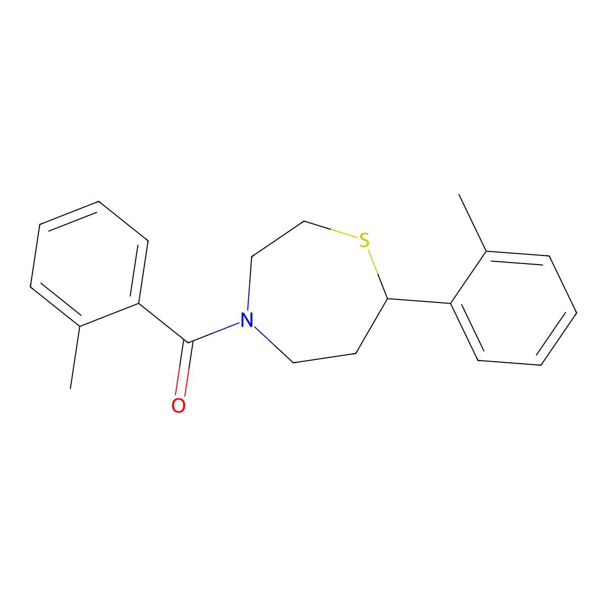 o-Tolyl(7-(o-tolyl)-1,4-thiazepan-4-yl)methanone molecular structure, CAS 1795450-57-5