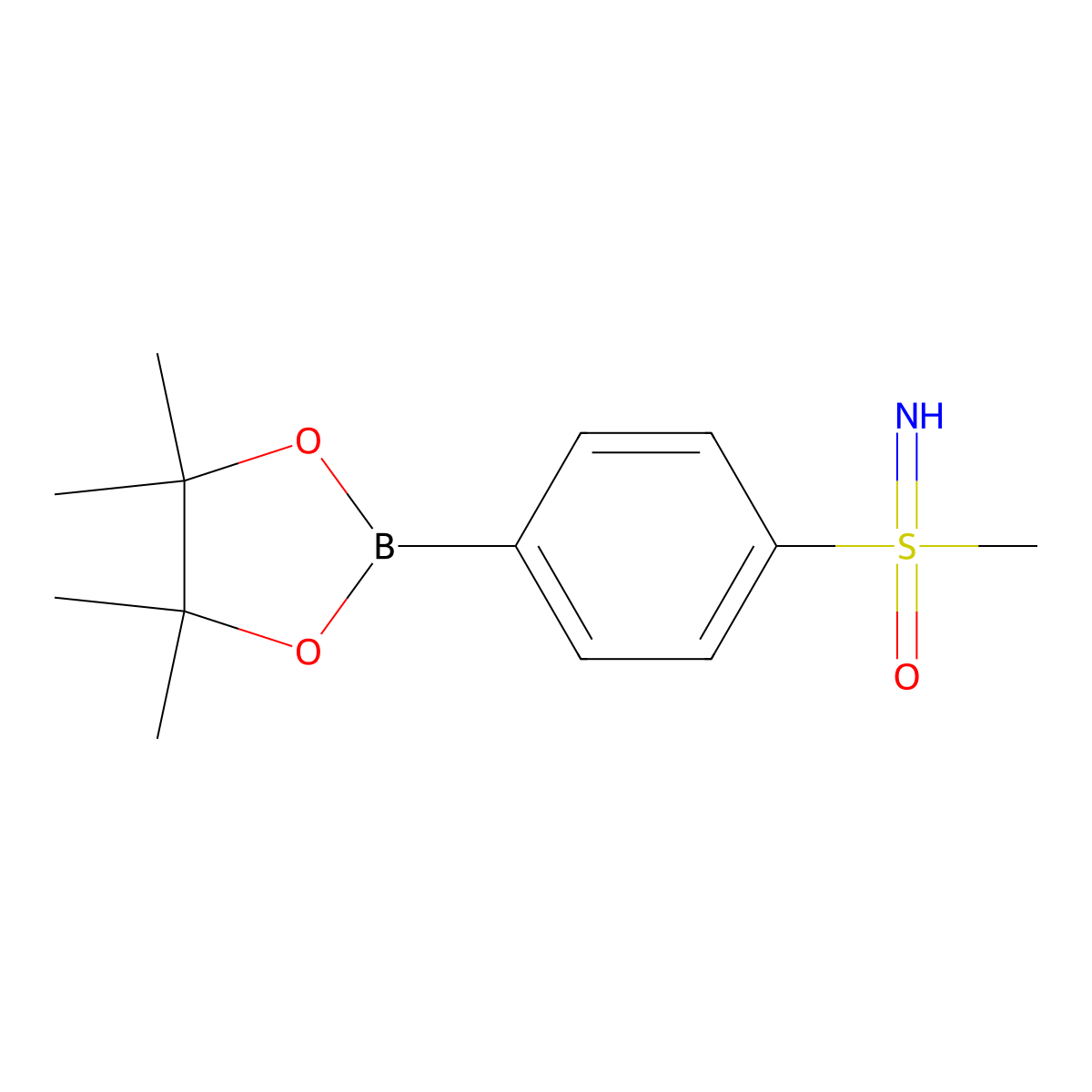 Imino(methyl)(4-(4,4,5,5-tetramethyl-1,3,2-dioxaborolan-2-yl)phenyl)-lambda6-sulfanone molecular structure, CAS 1795451-70-5
