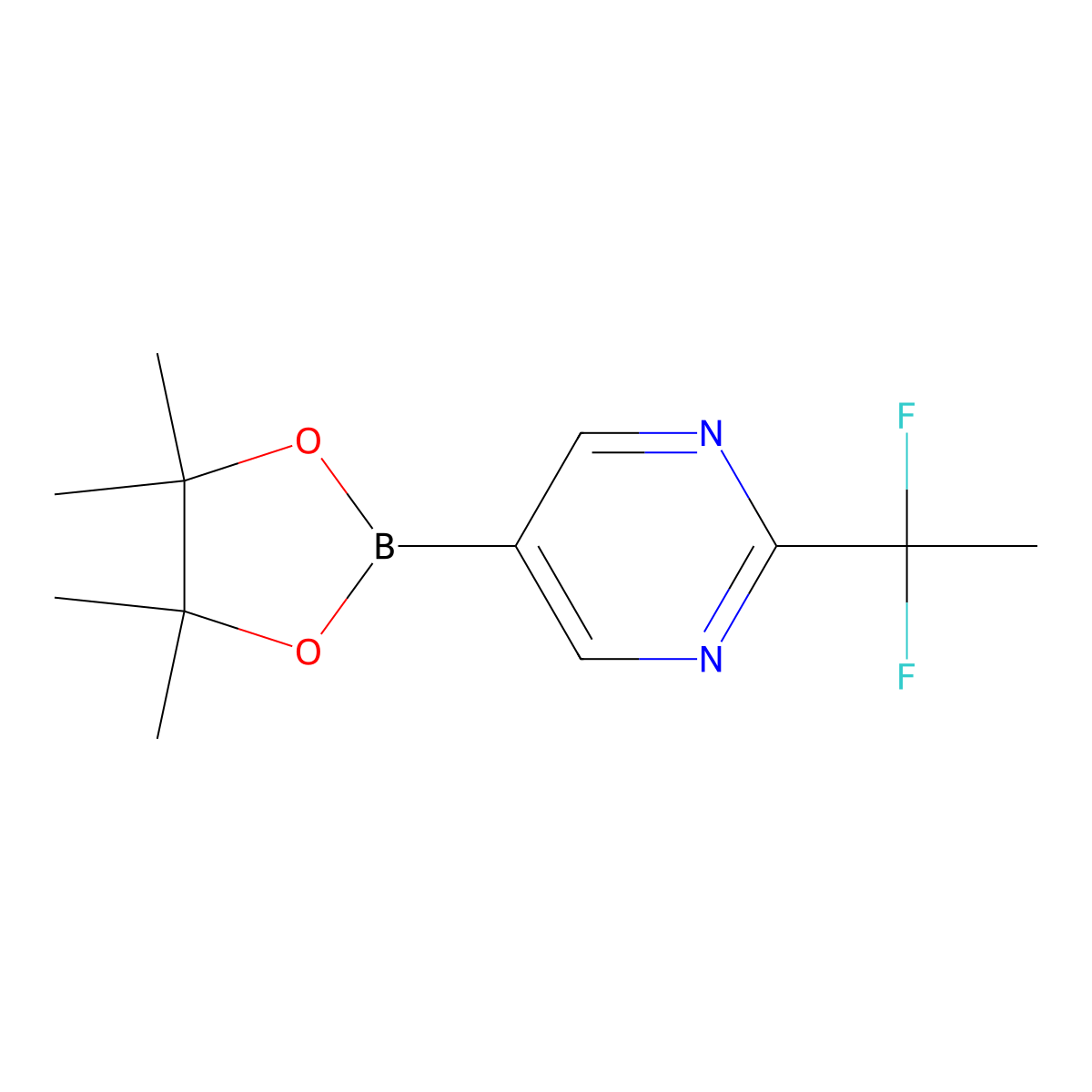2-(1,1-Difluoroethyl)-5-(4,4,5,5-tetramethyl-1,3,2-dioxaborolan-2-yl)pyrimidine molecular structure, CAS 1795452-02-6