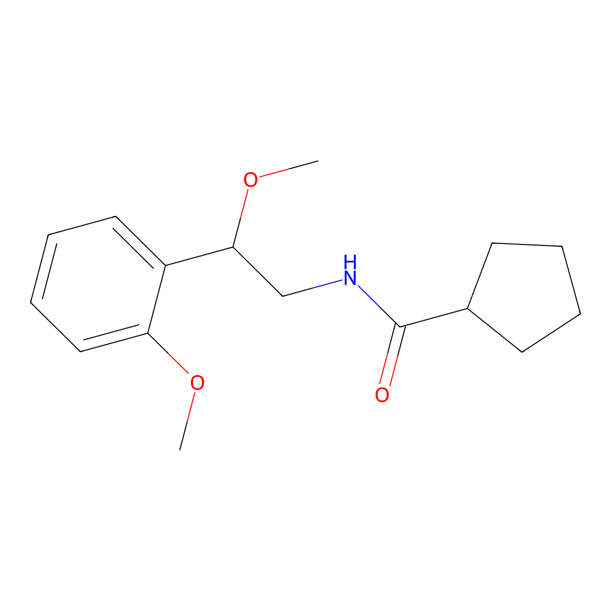 N-[2-methoxy-2-(2-methoxyphenyl)ethyl]cyclopentanecarboxamide molecular structure, CAS 1795455-12-7