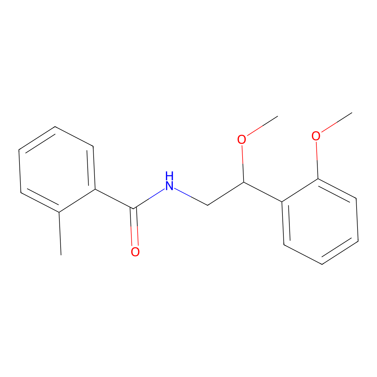N-[2-methoxy-2-(2-methoxyphenyl)ethyl]-2-methylbenzamide molecular structure, CAS 1795455-14-9