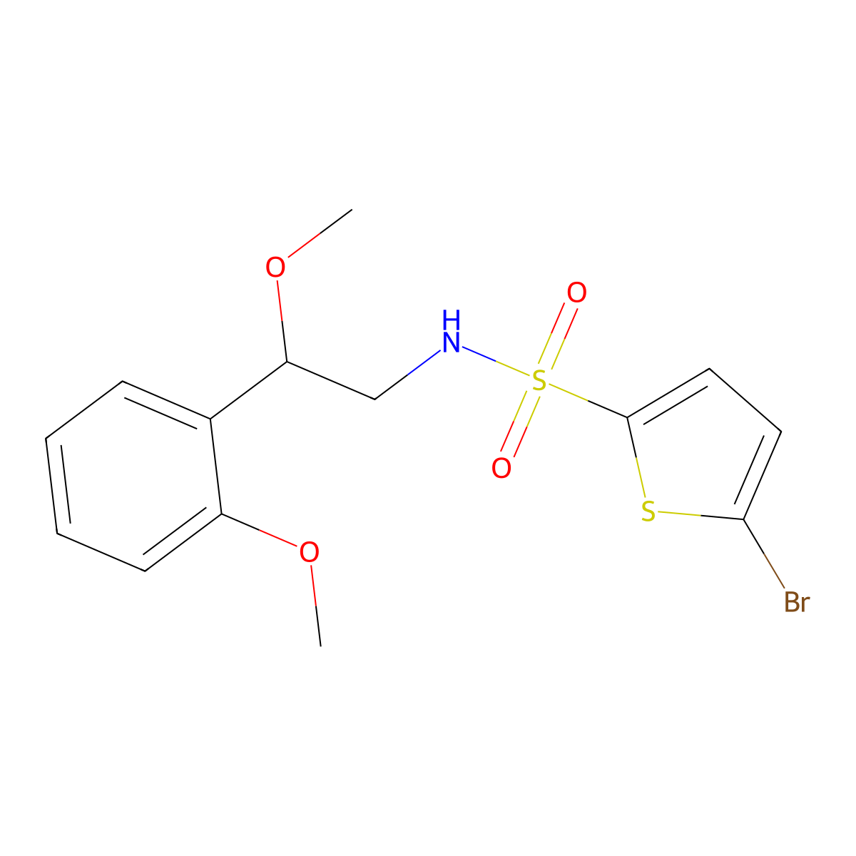 5-bromo-N-[2-methoxy-2-(2-methoxyphenyl)ethyl]thiophene-2-sulfonamide molecular structure, CAS 1795455-24-1