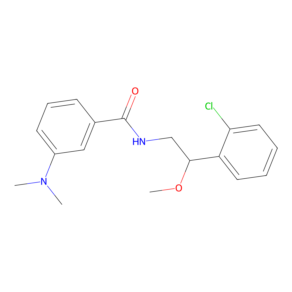 N-[2-(2-chlorophenyl)-2-methoxyethyl]-3-(dimethylamino)benzamide molecular structure, CAS 1795455-39-8
