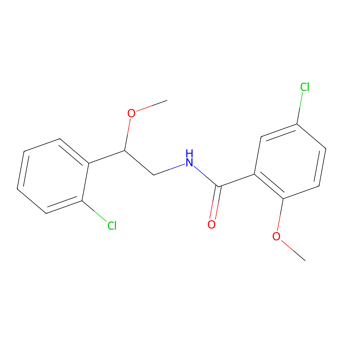 5-chloro-N-[2-(2-chlorophenyl)-2-methoxyethyl]-2-methoxybenzamide molecular structure, CAS 1795455-50-3