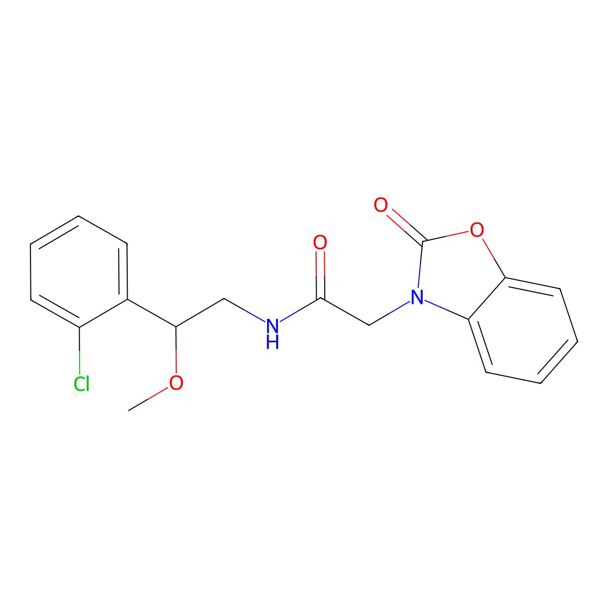 N-(2-(2-chlorophenyl)-2-methoxyethyl)-2-(2-oxobenzo[d]oxazol-3(2H)-yl)acetamide molecular structure, CAS 1795455-56-9