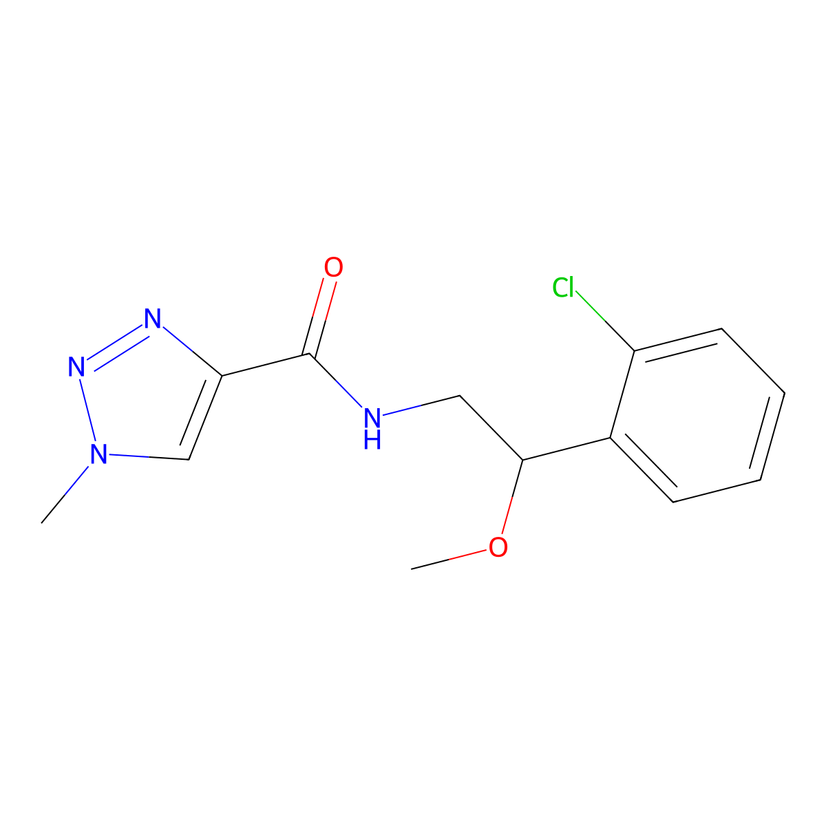 N-(2-(2-chlorophenyl)-2-methoxyethyl)-1-methyl-1H-1,2,3-triazole-4-carboxamide molecular structure, CAS 1795455-60-5