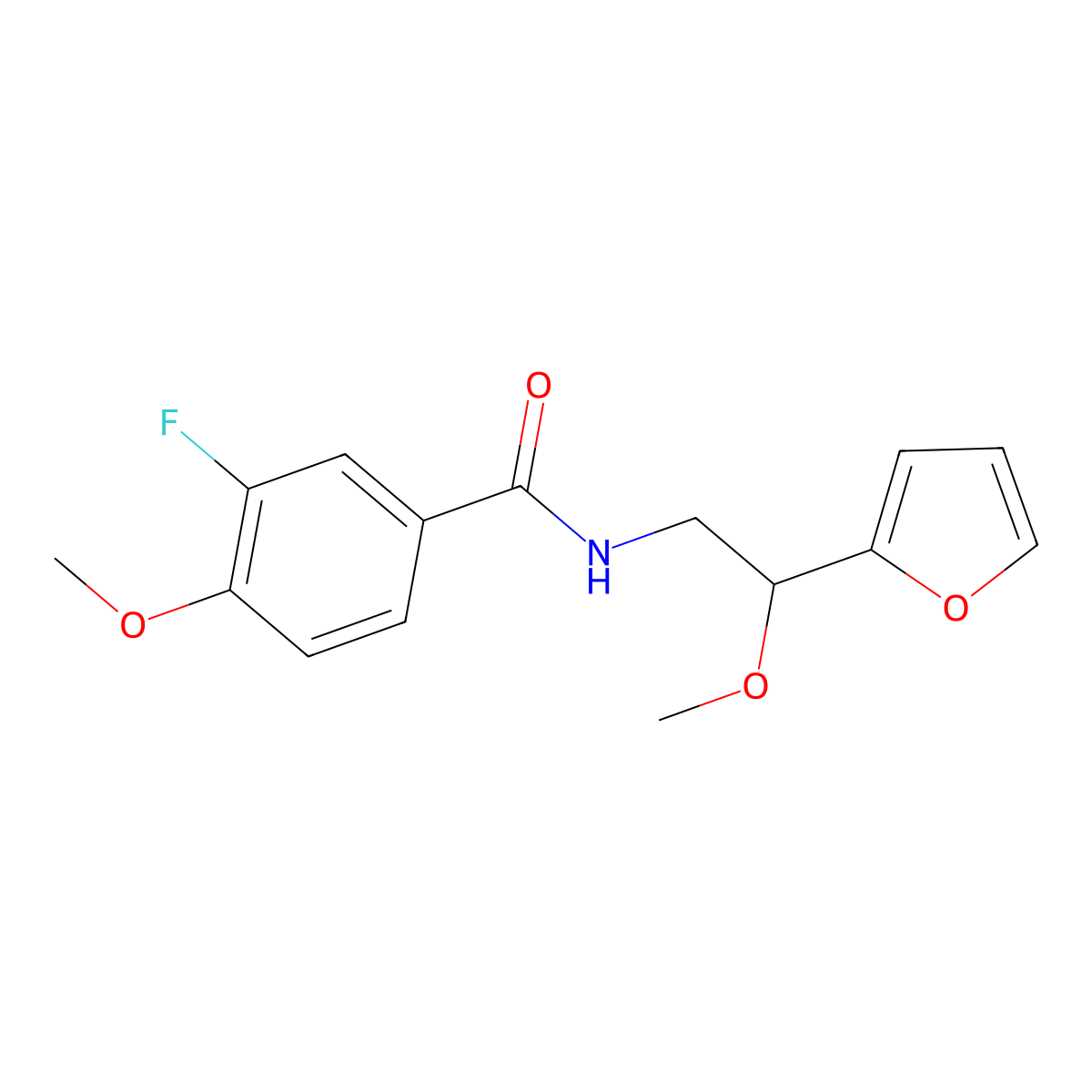 3-fluoro-N-[2-(furan-2-yl)-2-methoxyethyl]-4-methoxybenzamide molecular structure, CAS 1795455-77-4