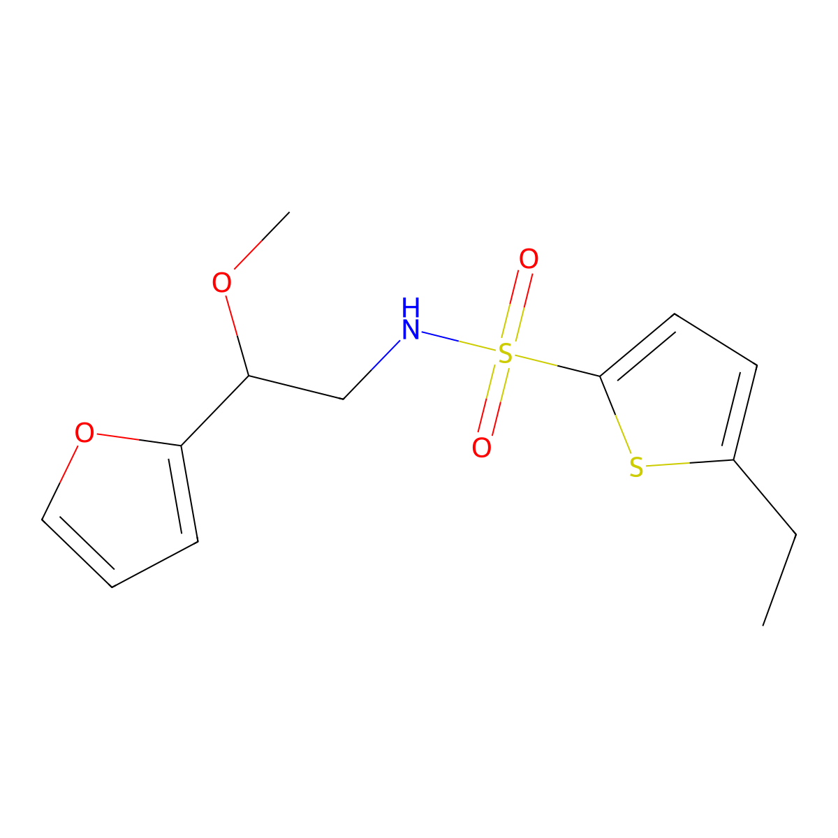 5-ethyl-N-[2-(furan-2-yl)-2-methoxyethyl]thiophene-2-sulfonamide molecular structure, CAS 1795455-93-4