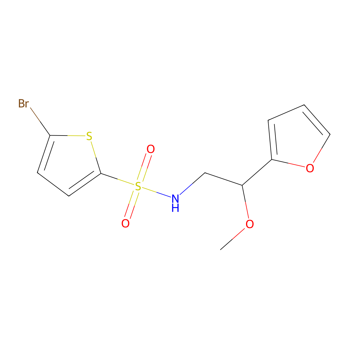 5-bromo-N-[2-(furan-2-yl)-2-methoxyethyl]thiophene-2-sulfonamide molecular structure, CAS 1795455-98-9
