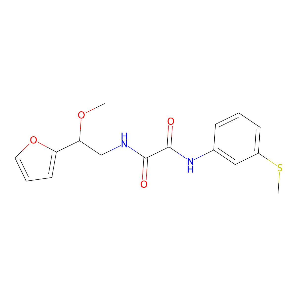 N1-(2-(furan-2-yl)-2-methoxyethyl)-N2-(3-(methylthio)phenyl)oxalamide molecular structure, CAS 1795456-14-2