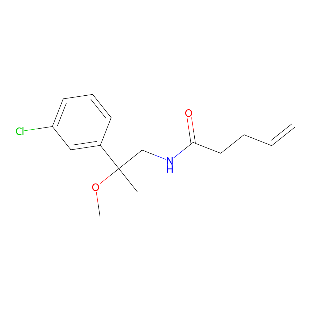 N-[2-(3-chlorophenyl)-2-methoxypropyl]pent-4-enamide molecular structure, CAS 1795456-19-7