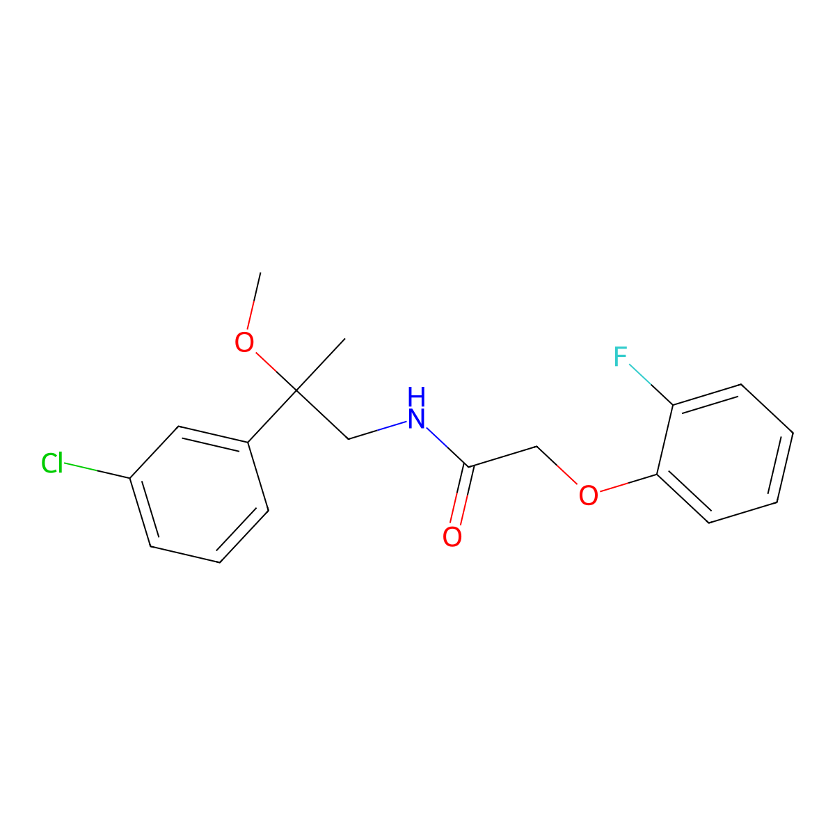 N-[2-(3-chlorophenyl)-2-methoxypropyl]-2-(2-fluorophenoxy)acetamide molecular structure, CAS 1795456-27-7