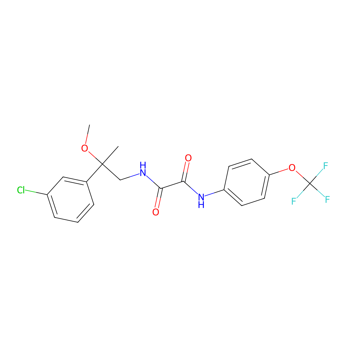 N1-(2-(3-chlorophenyl)-2-methoxypropyl)-N2-(4-(trifluoromethoxy)phenyl)oxalamide molecular structure, CAS 1795456-48-2