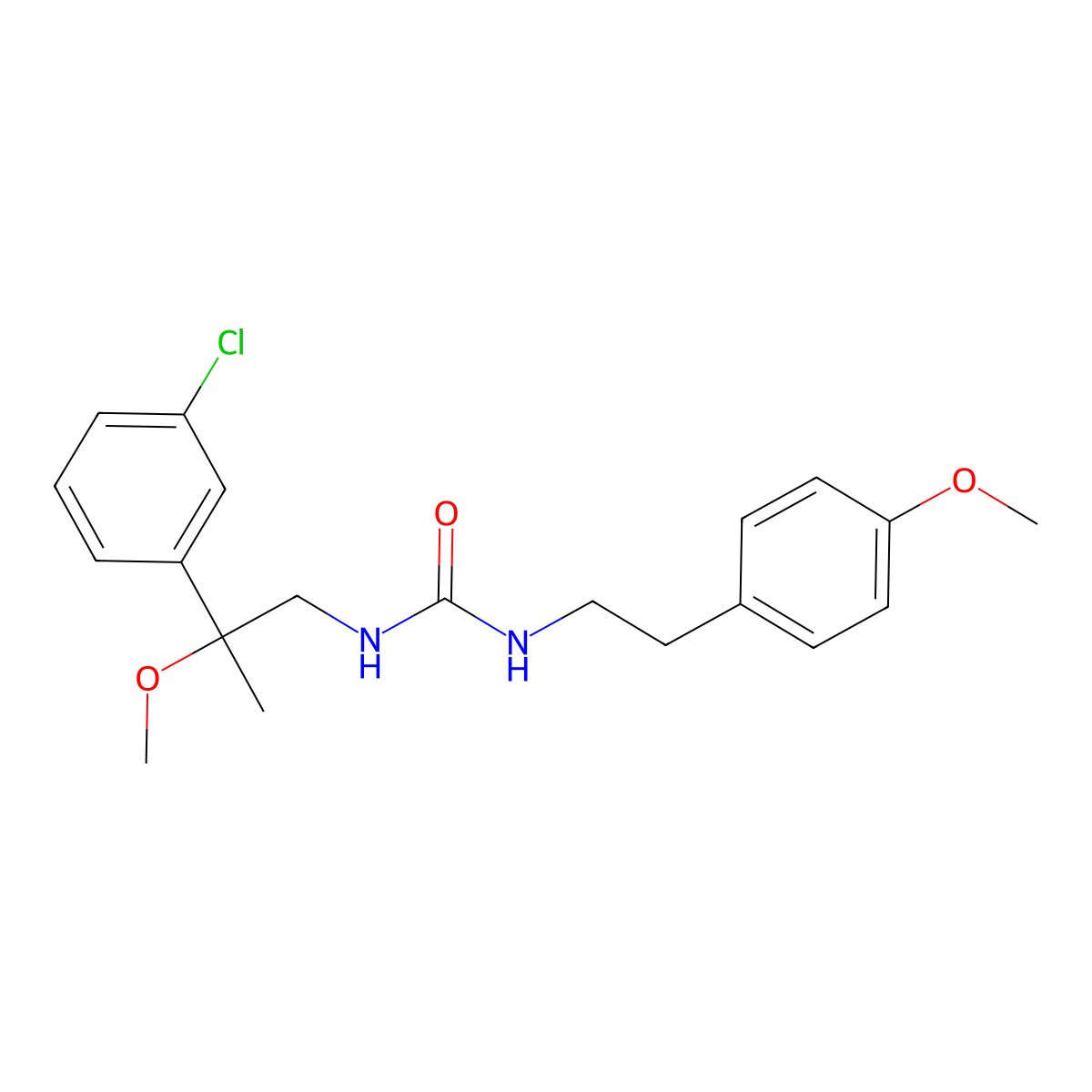 1-(2-(3-Chlorophenyl)-2-methoxypropyl)-3-(4-methoxyphenethyl)urea molecular structure, CAS 1795456-56-2