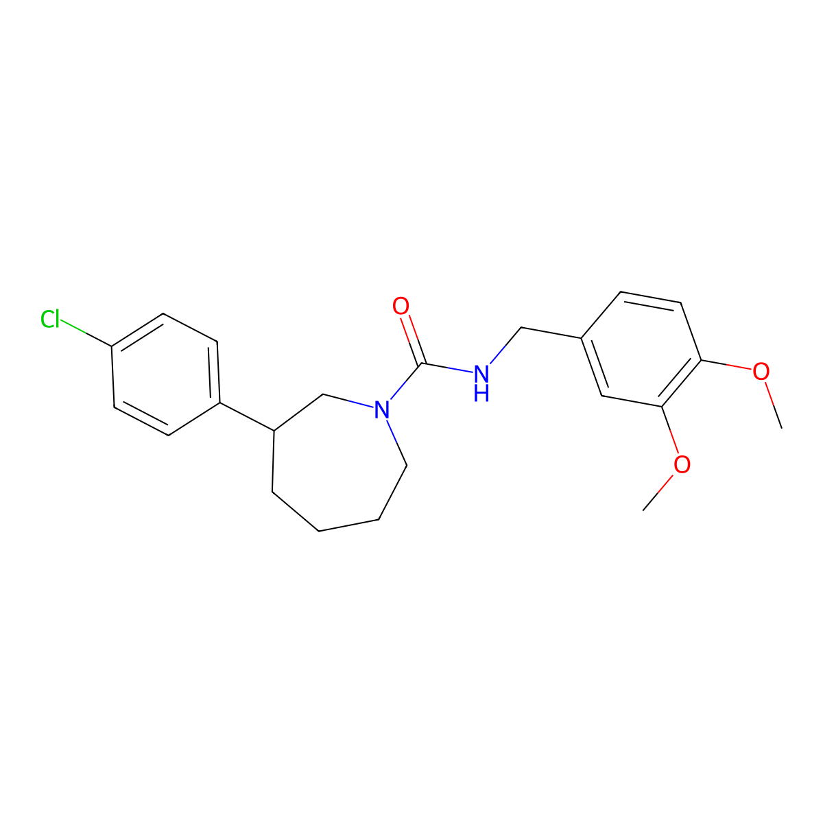 3-(4-chlorophenyl)-N-(3,4-dimethoxybenzyl)azepane-1-carboxamide molecular structure, CAS 1795456-83-5