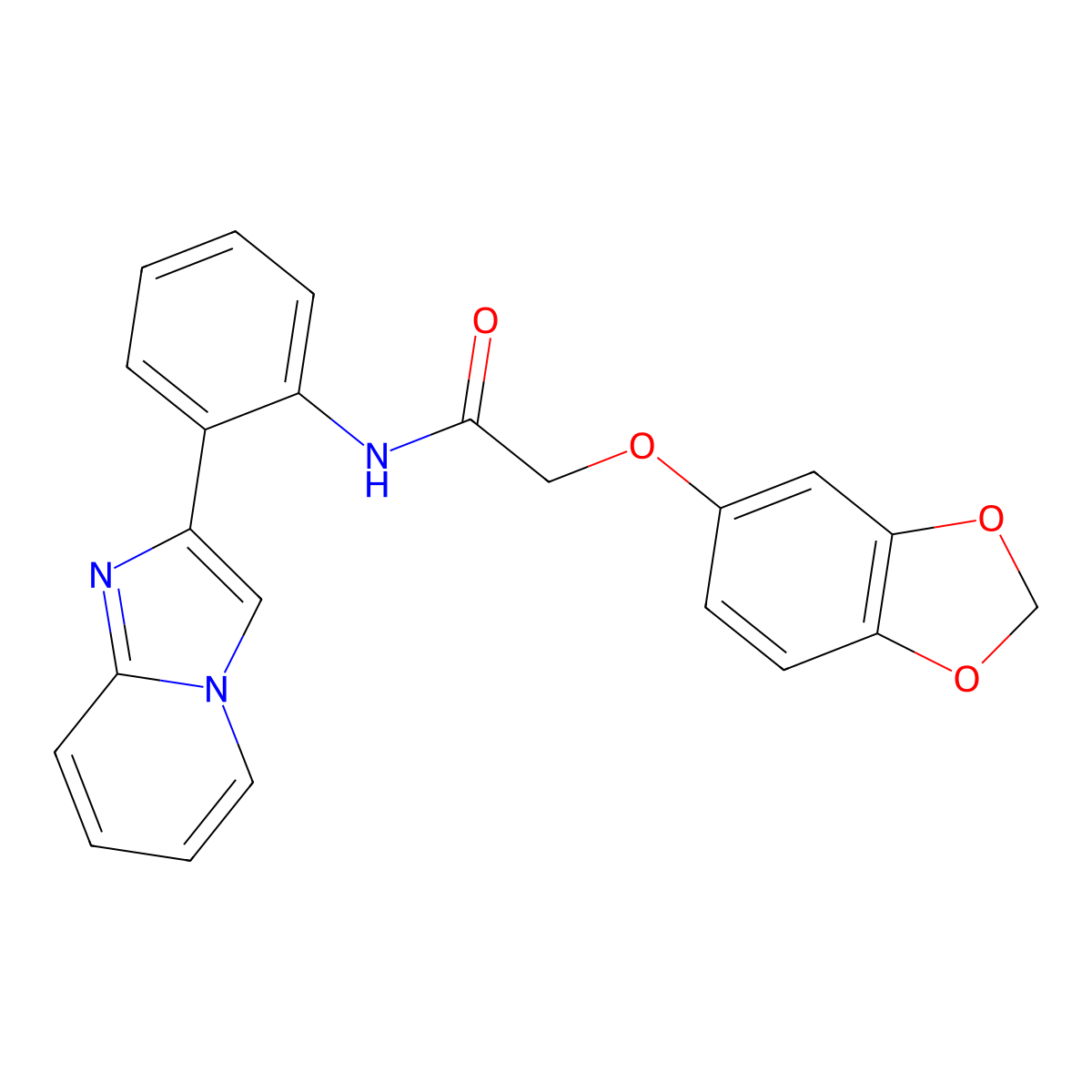 2-(benzo[d][1,3]dioxol-5-yloxy)-N-(2-(imidazo[1,2-a]pyridin-2-yl)phenyl)acetamide molecular structure, CAS 1795457-13-4