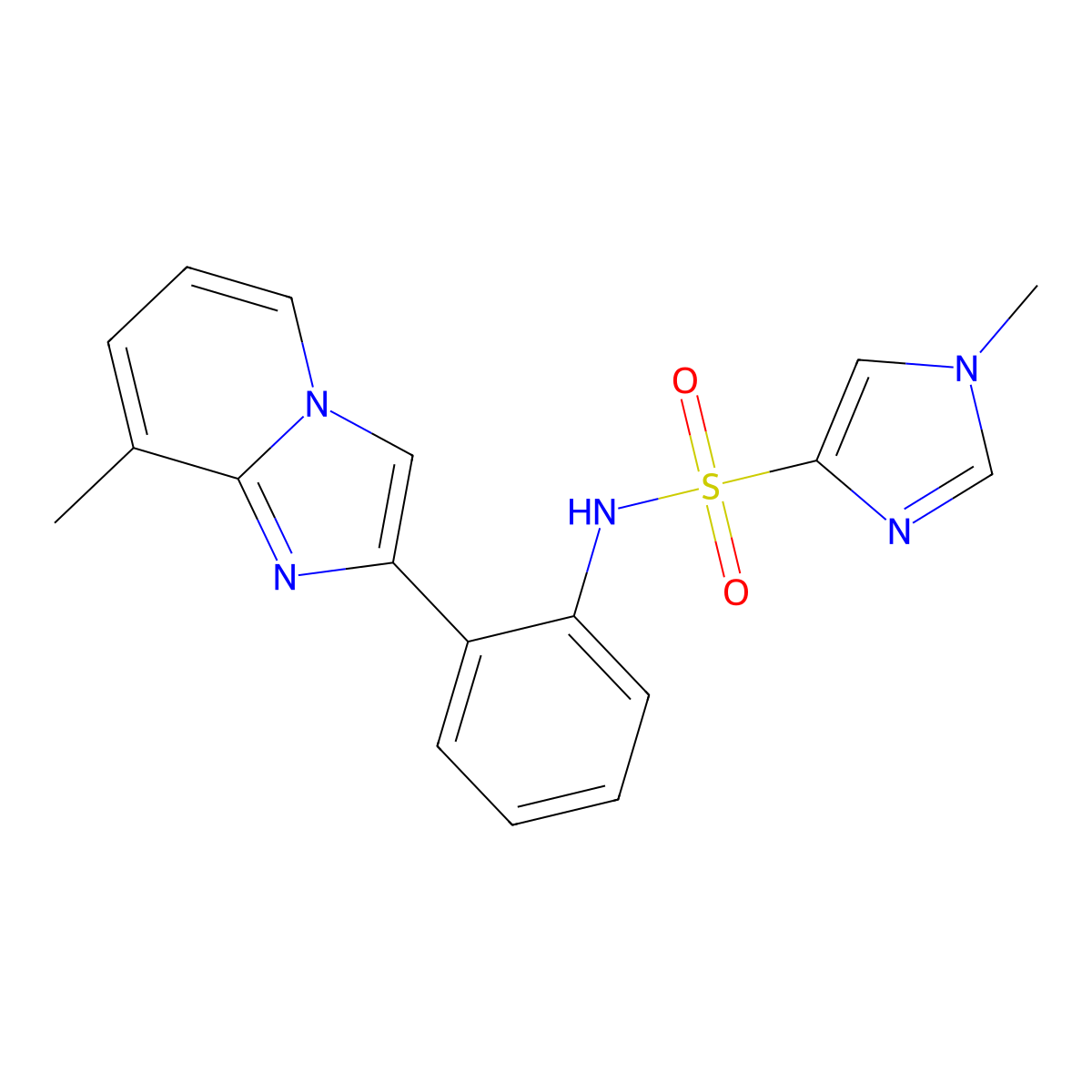 1-methyl-N-(2-{8-methylimidazo[1,2-a]pyridin-2-yl}phenyl)-1H-imidazole-4-sulfonamide molecular structure, CAS 1795457-83-8