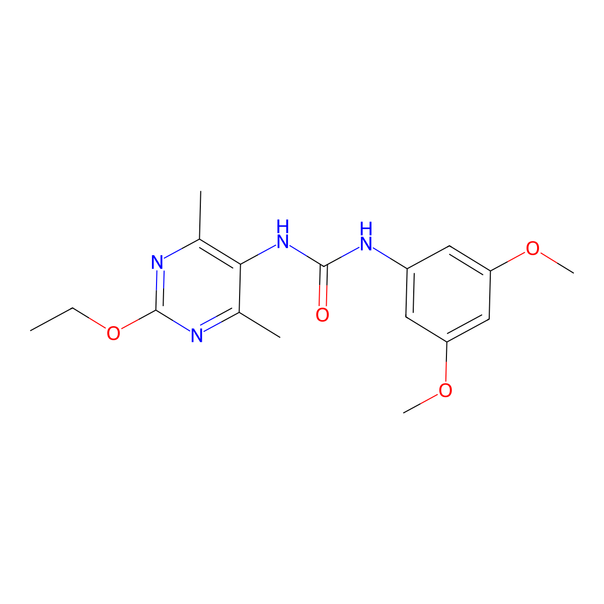 1-(3,5-Dimethoxyphenyl)-3-(2-ethoxy-4,6-dimethylpyrimidin-5-yl)urea molecular structure, CAS 1795457-99-6