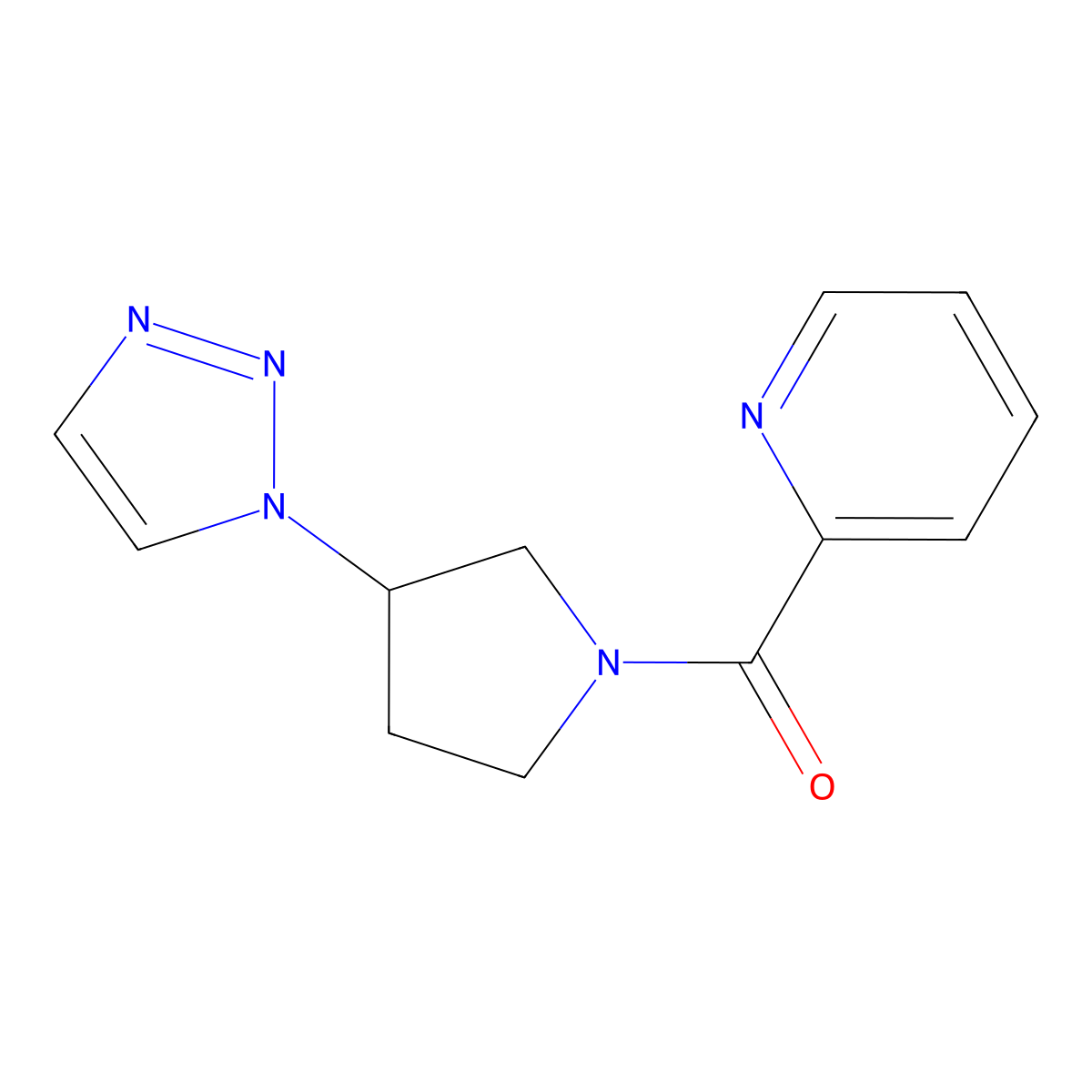 (3-(1H-1,2,3-triazol-1-yl)pyrrolidin-1-yl)(pyridin-2-yl)methanone molecular structure, CAS 1795458-06-8