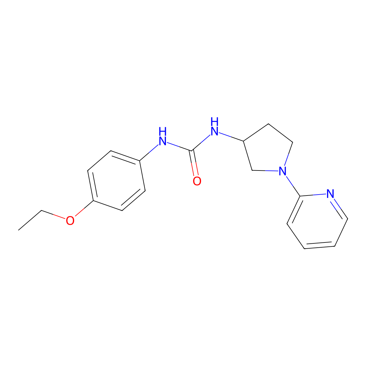 1-(4-Ethoxyphenyl)-3-[1-(pyridin-2-yl)pyrrolidin-3-yl]urea molecular structure, CAS 1795458-33-1
