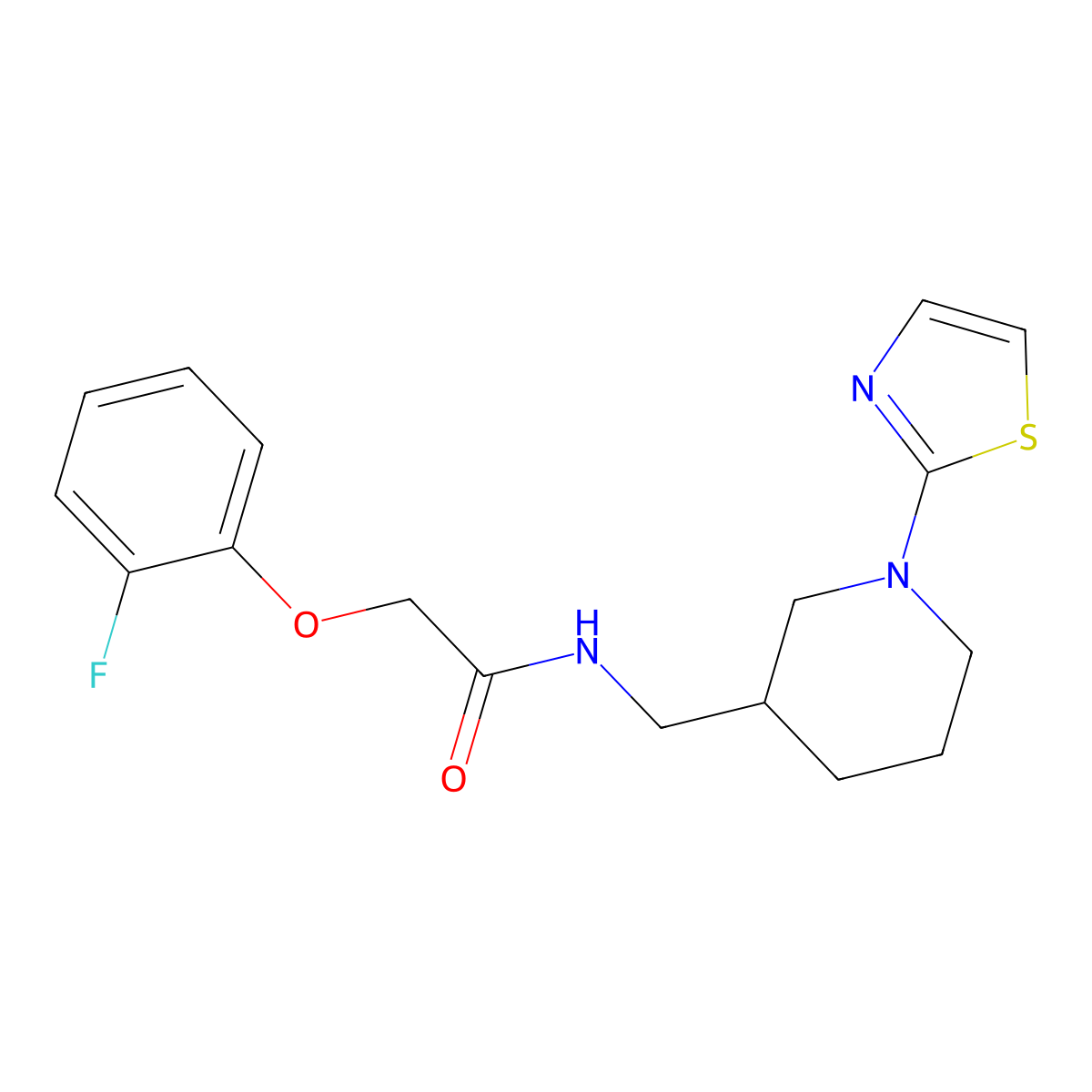 2-(2-fluorophenoxy)-N-((1-(thiazol-2-yl)piperidin-3-yl)methyl)acetamide molecular structure, CAS 1795458-65-9