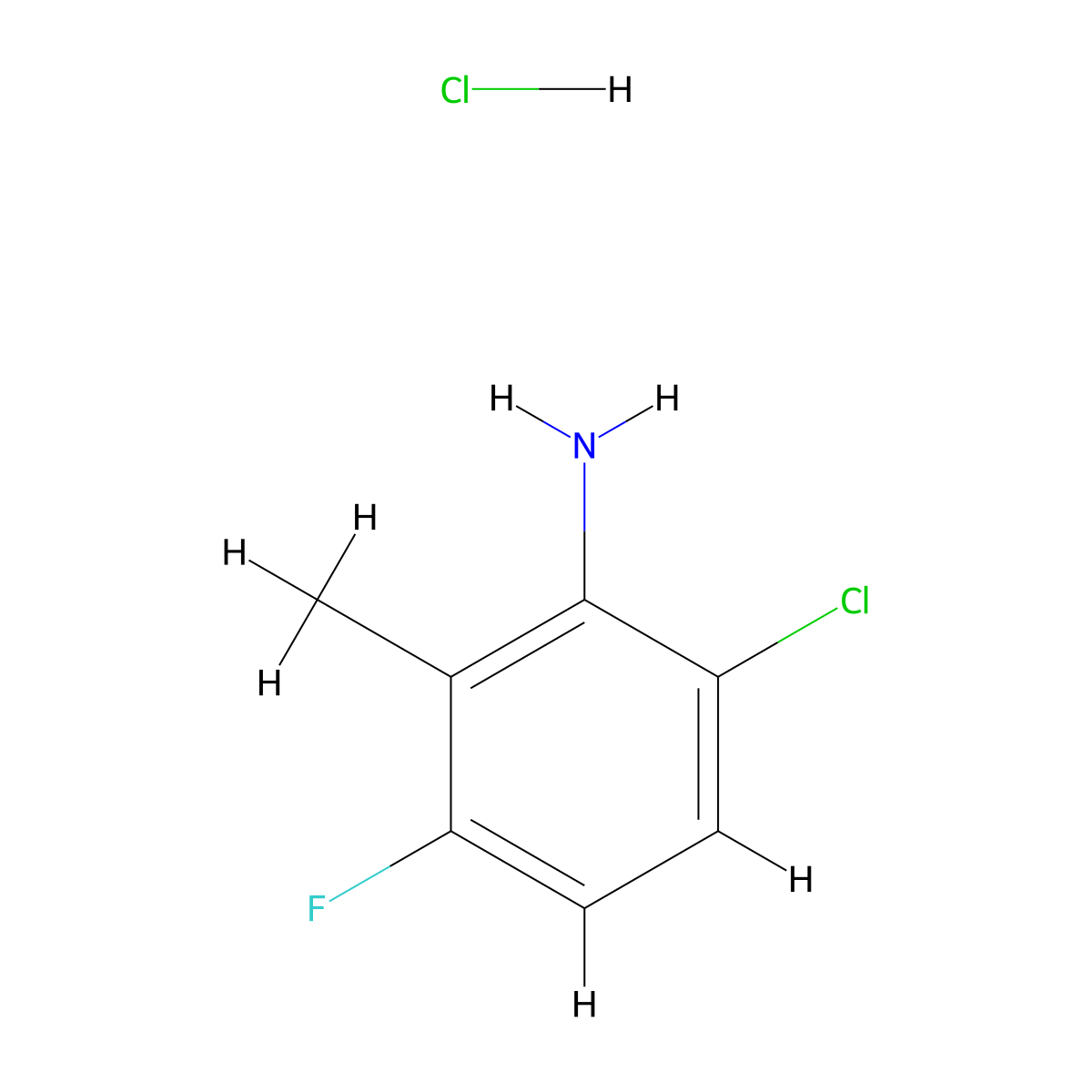 6-Chloro-3-fluoro-2-methylaniline hydrochloride molecular structure, CAS 1795458-70-6
