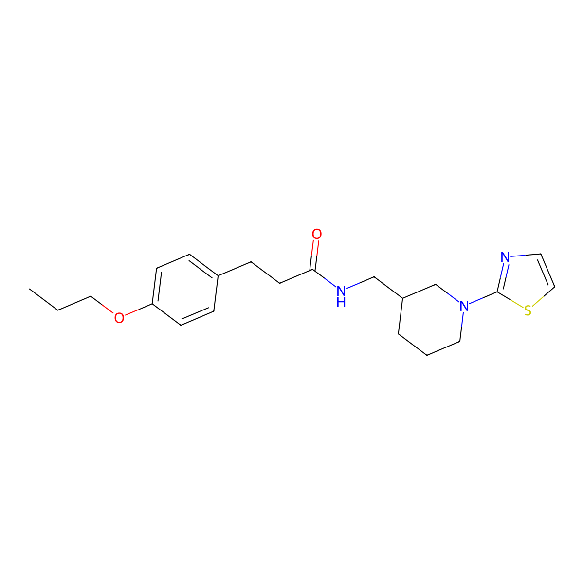 3-(4-propoxyphenyl)-N-((1-(thiazol-2-yl)piperidin-3-yl)methyl)propanamide molecular structure, CAS 1795458-80-8