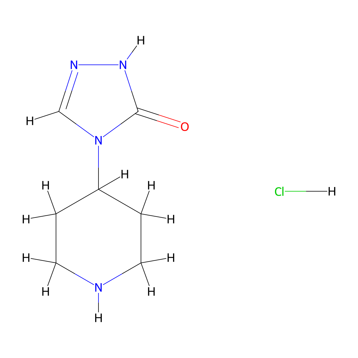 4-(piperidin-4-yl)-4,5-dihydro-1H-1,2,4-triazol-5-one hydrochloride molecular structure, CAS 1795464-24-2