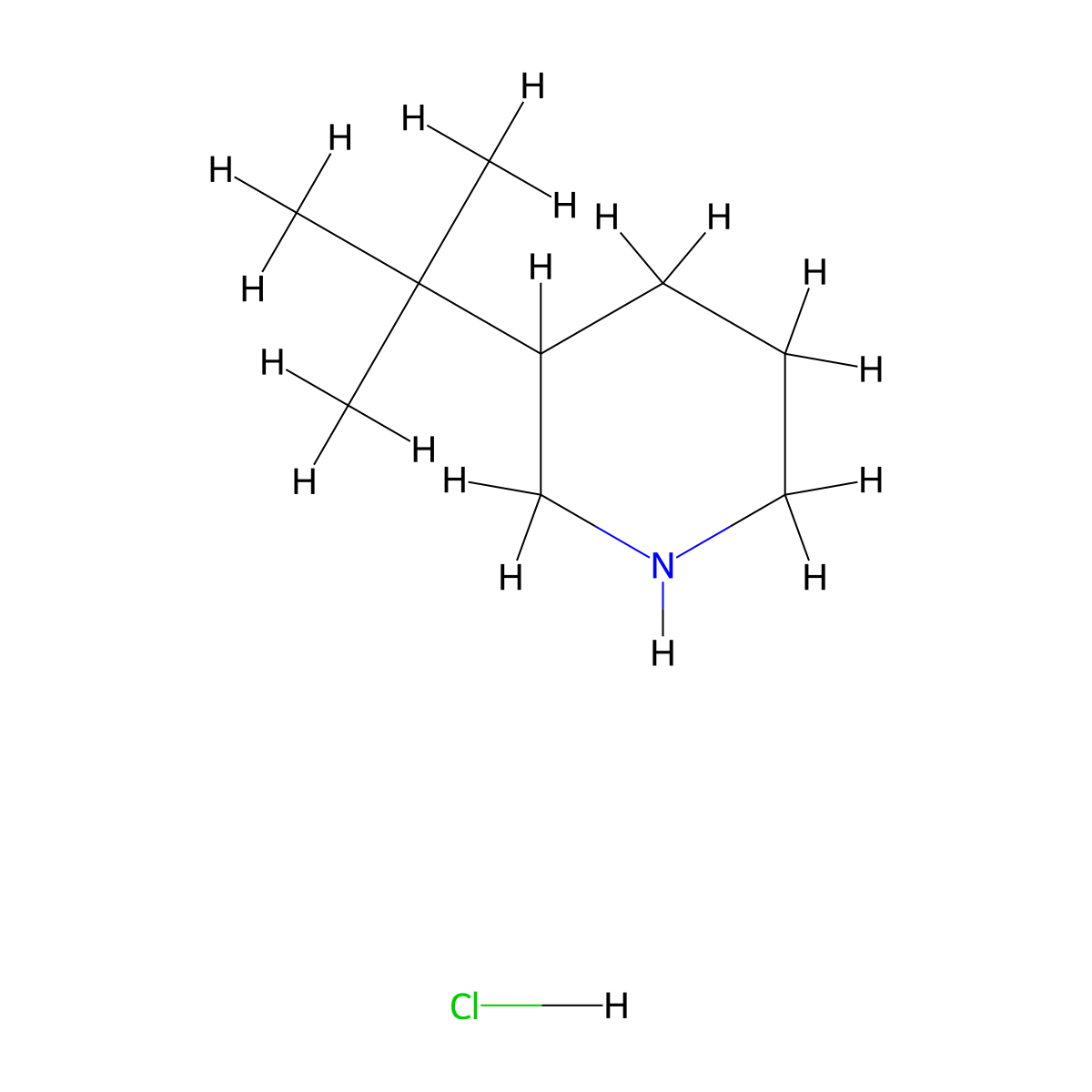 3-Tert-butylpiperidine hydrochloride molecular structure, CAS 1795469-50-9