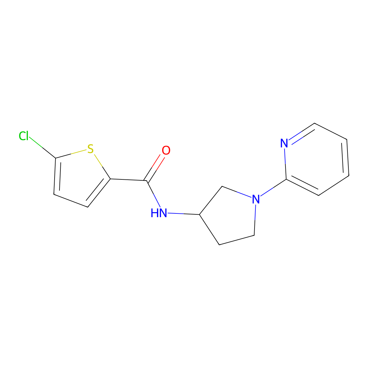 5-chloro-N-(1-(pyridin-2-yl)pyrrolidin-3-yl)thiophene-2-carboxamide molecular structure, CAS 1795471-07-6