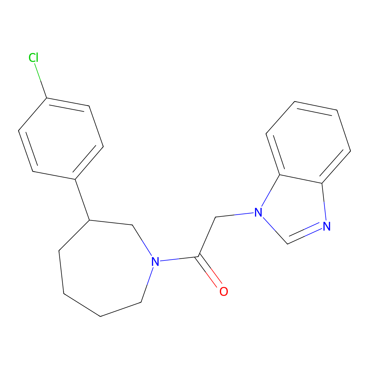 2-(1H-benzo[d]imidazol-1-yl)-1-(3-(4-chlorophenyl)azepan-1-yl)ethanone molecular structure, CAS 1795471-32-7