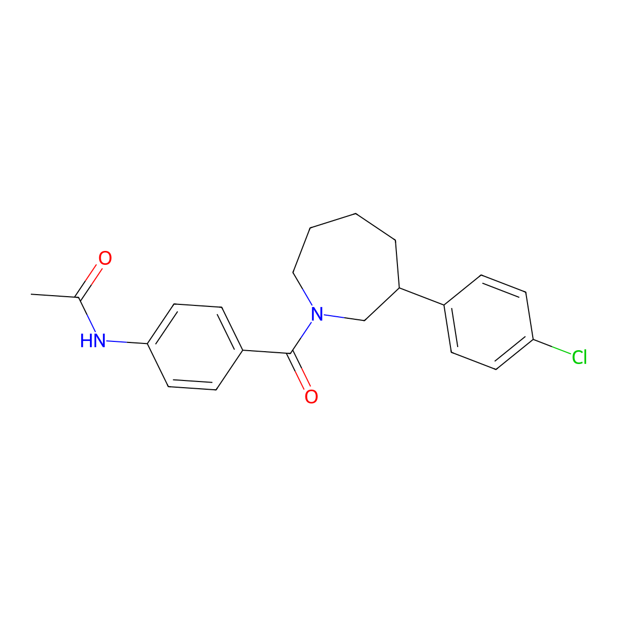 N-(4-(3-(4-chlorophenyl)azepane-1-carbonyl)phenyl)acetamide molecular structure, CAS 1795471-38-3