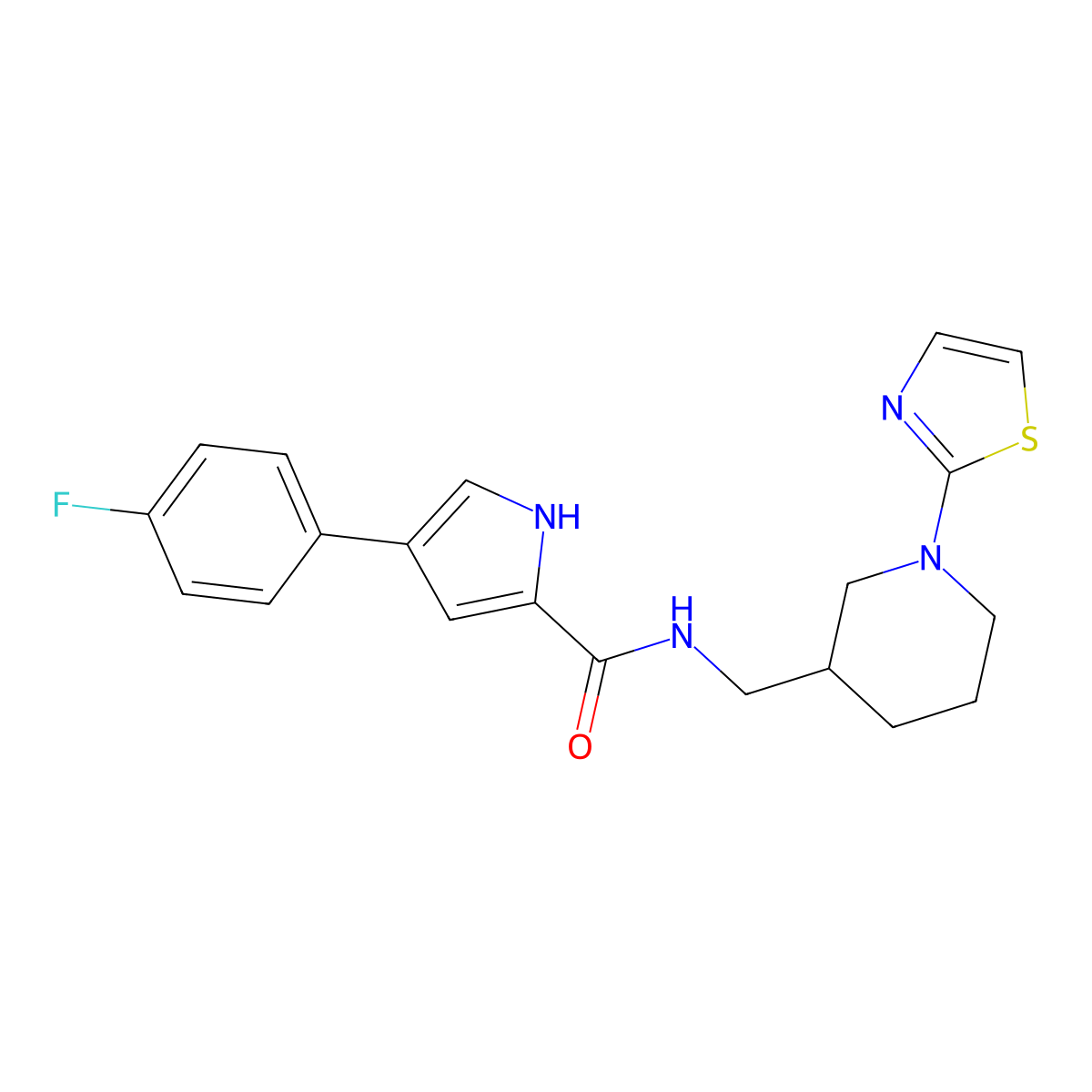 4-(4-fluorophenyl)-N-((1-(thiazol-2-yl)piperidin-3-yl)methyl)-1H-pyrrole-2-carboxamide molecular structure, CAS 1795471-56-5