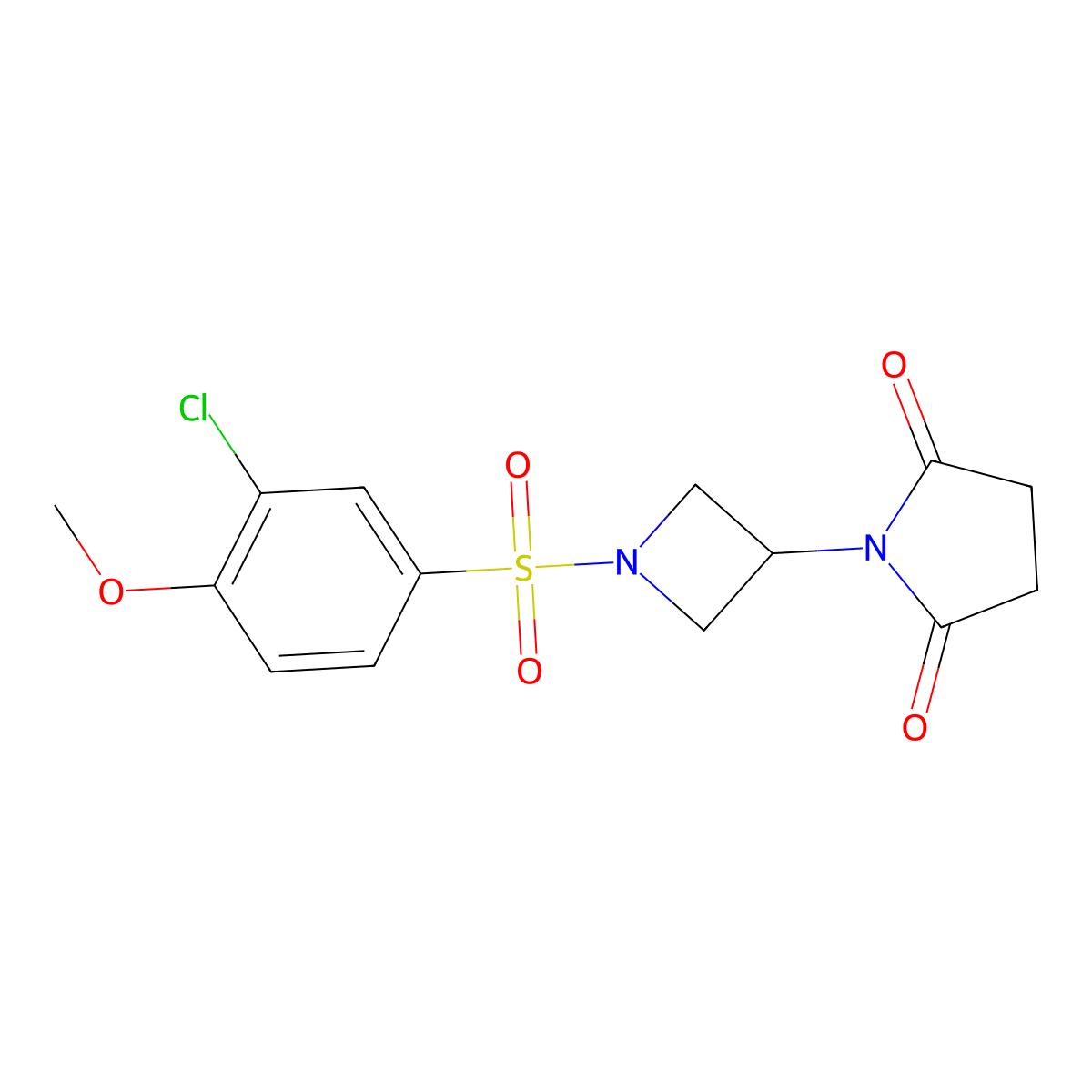 1-(1-((3-Chloro-4-methoxyphenyl)sulfonyl)azetidin-3-yl)pyrrolidine-2,5-dione molecular structure, CAS 1795471-65-6