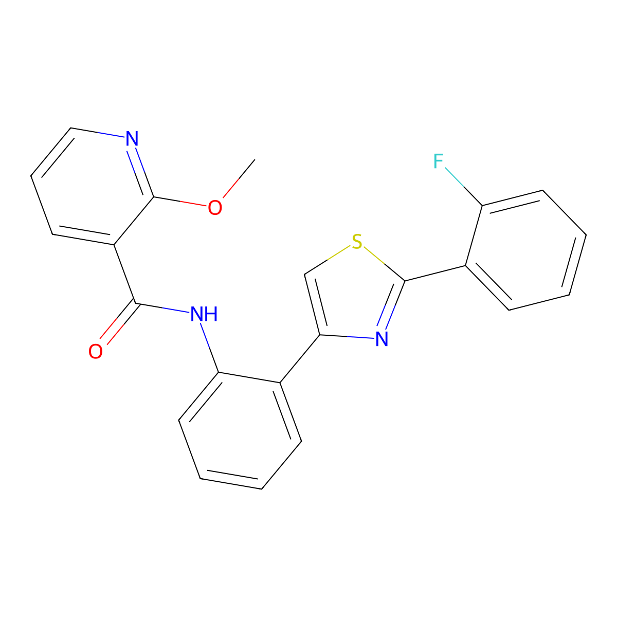 N-(2-(2-(2-fluorophenyl)thiazol-4-yl)phenyl)-2-methoxynicotinamide molecular structure, CAS 1795471-93-0