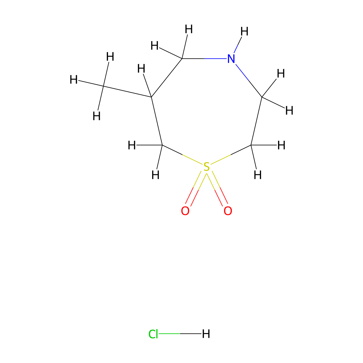 6-Methyl-1,4-thiazepane-1,1-dione hydrochloride molecular structure, CAS 1795471-95-2