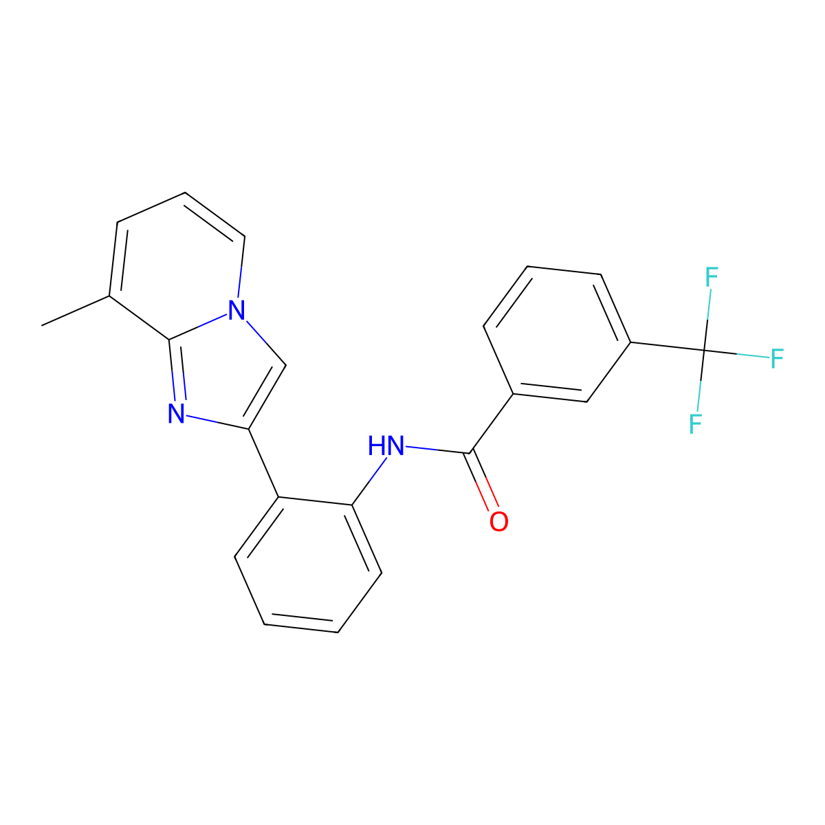 N-(2-{8-methylimidazo[1,2-a]pyridin-2-yl}phenyl)-3-(trifluoromethyl)benzamide molecular structure, CAS 1795472-05-7