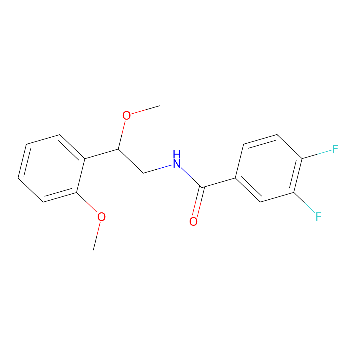 3,4-difluoro-N-[2-methoxy-2-(2-methoxyphenyl)ethyl]benzamide molecular structure, CAS 1795472-09-1
