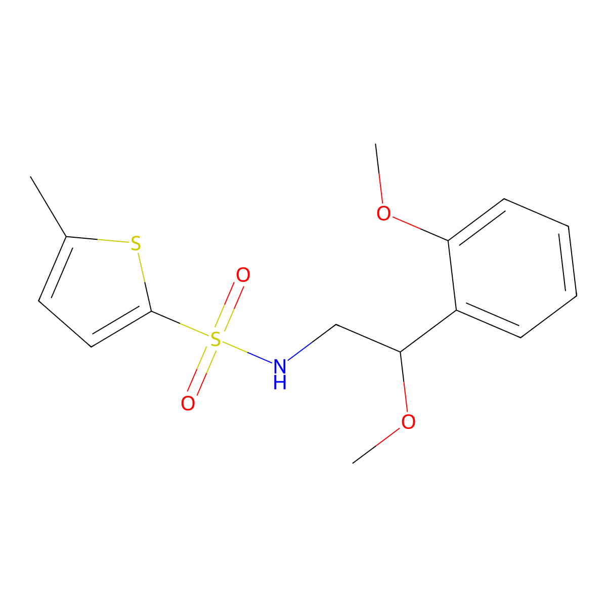 N-[2-methoxy-2-(2-methoxyphenyl)ethyl]-5-methylthiophene-2-sulfonamide molecular structure, CAS 1795472-25-1