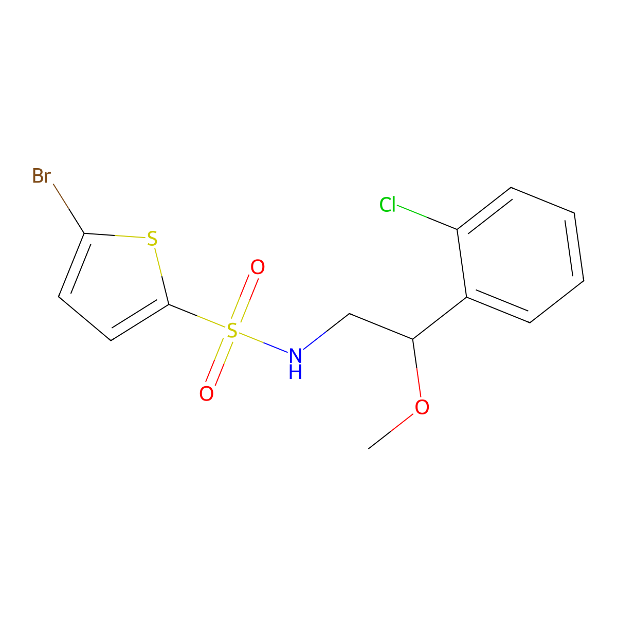 5-bromo-N-[2-(2-chlorophenyl)-2-methoxyethyl]thiophene-2-sulfonamide molecular structure, CAS 1795472-58-0