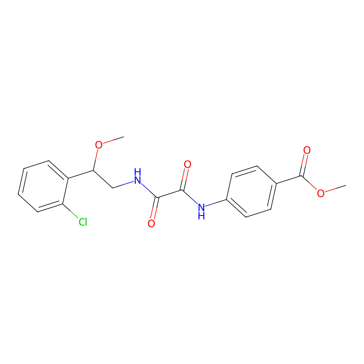 Methyl 4-(2-((2-(2-chlorophenyl)-2-methoxyethyl)amino)-2-oxoacetamido)benzoate molecular structure, CAS 1795472-62-6