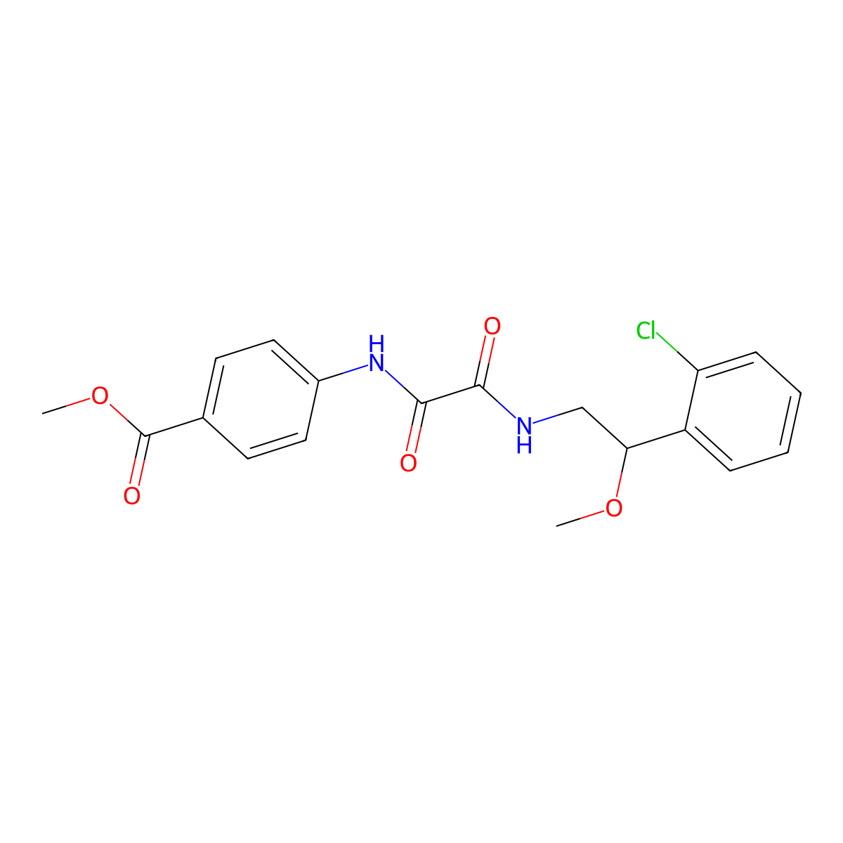 Methyl 4-(2-((2-(2-chlorophenyl)-2-methoxyethyl)amino)-2-oxoacetamido)benzoate molecular structure, CAS 1795472-62-6