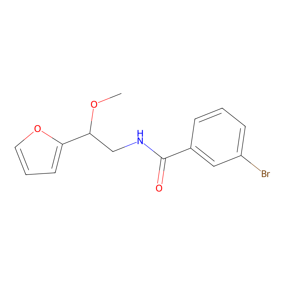 3-bromo-N-[2-(furan-2-yl)-2-methoxyethyl]benzamide molecular structure, CAS 1795472-66-0
