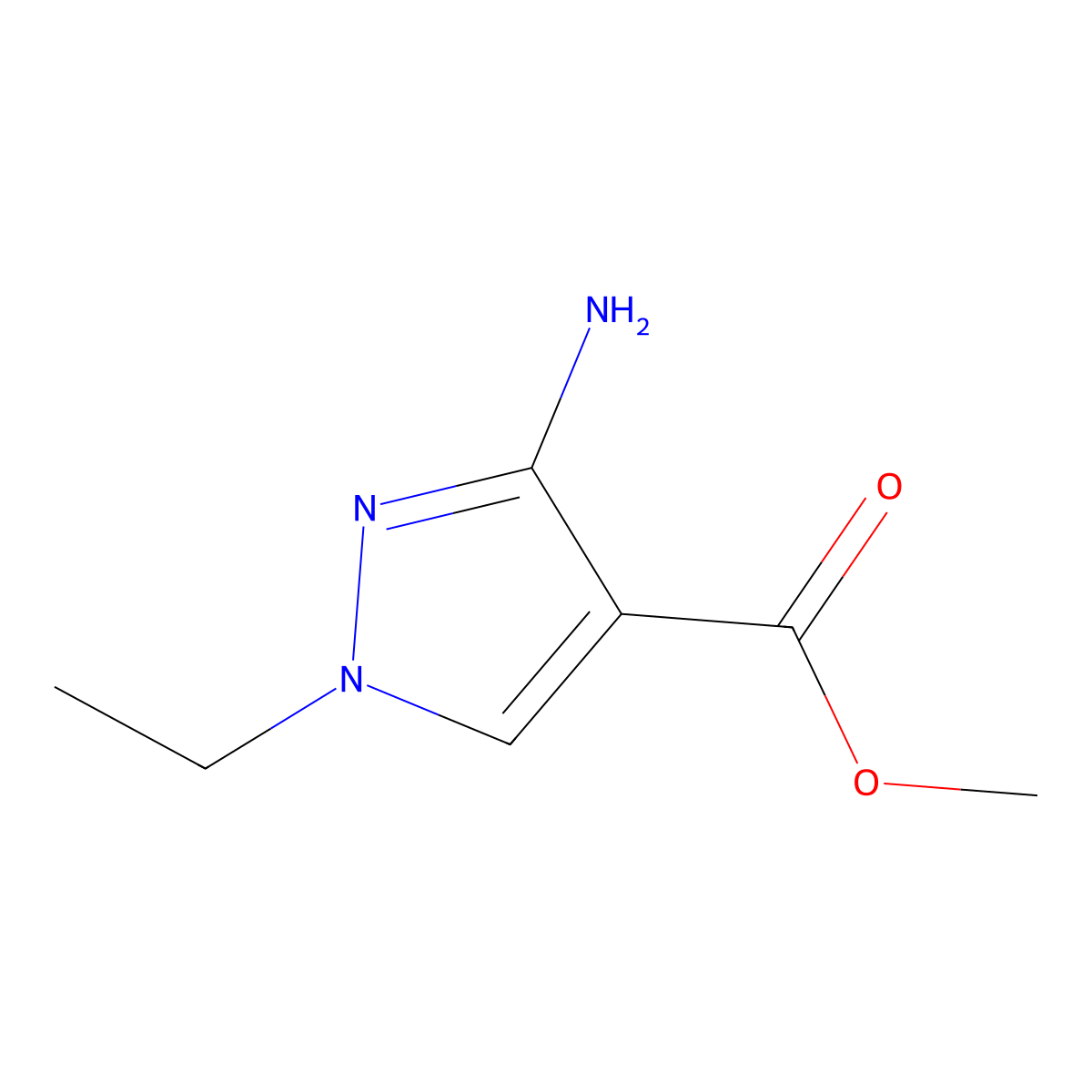 methyl 3-amino-1-ethyl-1H-pyrazole-4-carboxylate molecular structure, CAS 1795473-98-1