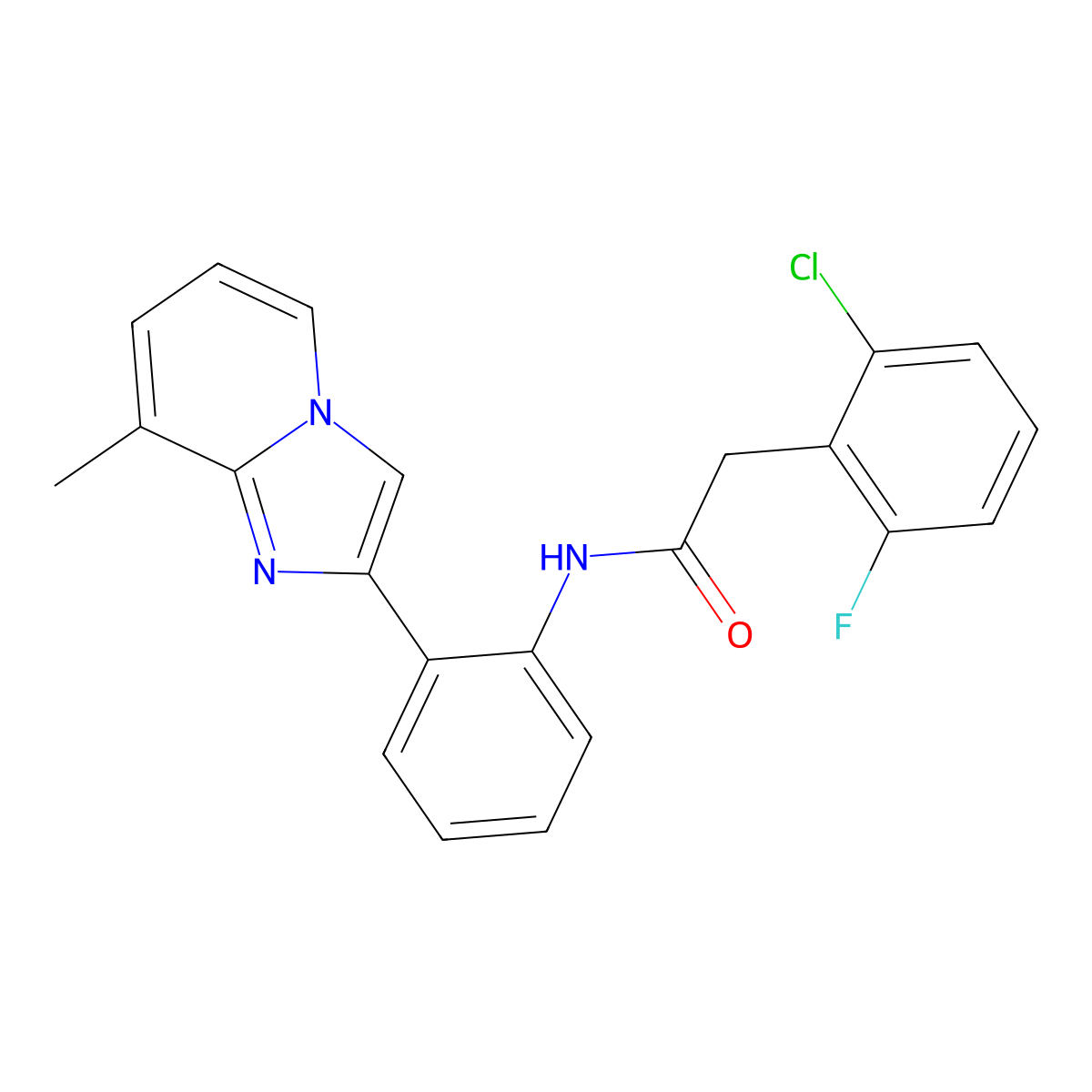 2-(2-chloro-6-fluorophenyl)-N-(2-{8-methylimidazo[1,2-a]pyridin-2-yl}phenyl)acetamide molecular structure, CAS 1795476-06-0