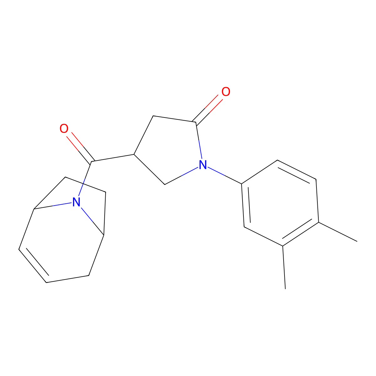 4-((1R,5S)-8-azabicyclo[3.2.1]oct-2-ene-8-carbonyl)-1-(3,4-dimethylphenyl)pyrrolidin-2-one molecular structure, CAS 1795476-71-9